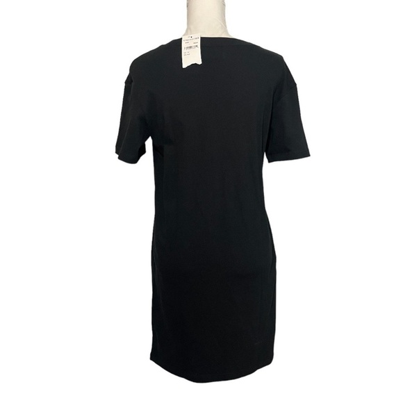 NWT MADEWELL Tina T-Shirt Dress Mini Short Sleeve Crewneck Solid Black New - Picture 4 of 7